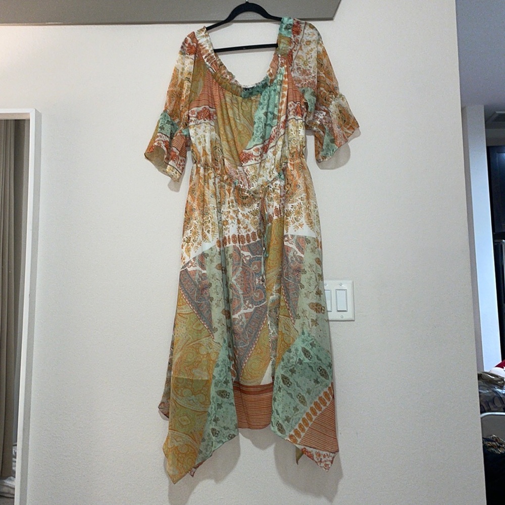 City Chic Togo Off the Shoulder Midi Dress SZ 20 NWT - Picture 2 of 6